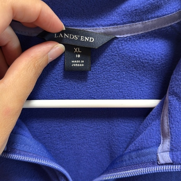NWT Lands End Polartec Aircore 100 Blue Fleece Zip Up Jacket size XL/ 18 - Picture 5 of 9